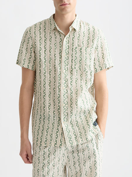 Eggnog Striped S/S Linen Shirt