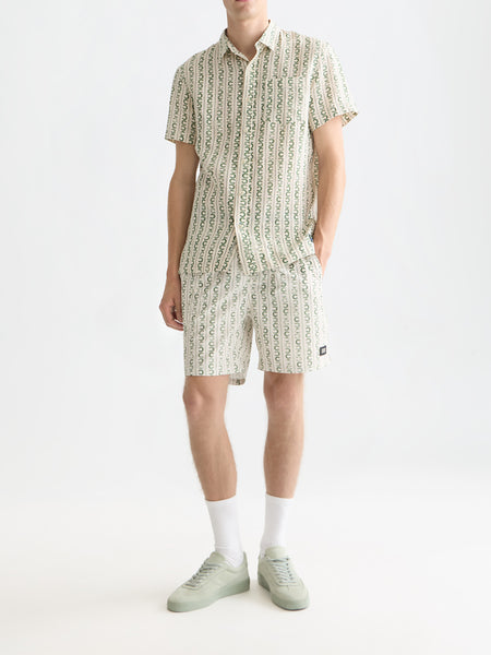 Eggnog Striped S/S Linen Shirt
