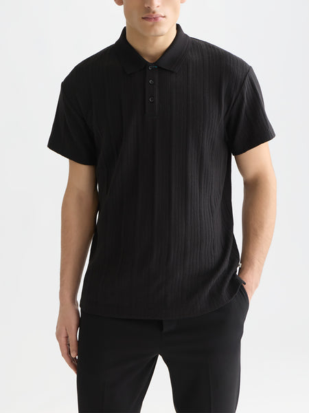 Meteorite Ribbed Knit Polo