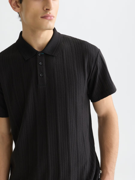 Meteorite Ribbed Knit Polo