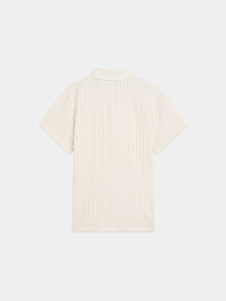 Eggnog Ribbed Knit Polo