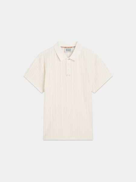 Eggnog Ribbed Knit Polo