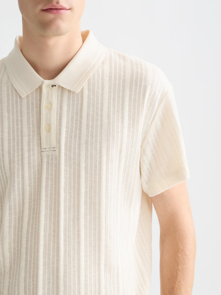 Eggnog Ribbed Knit Polo