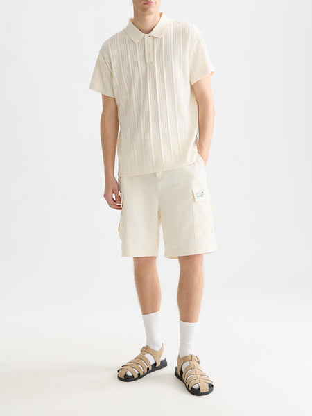 Eggnog Ribbed Knit Polo