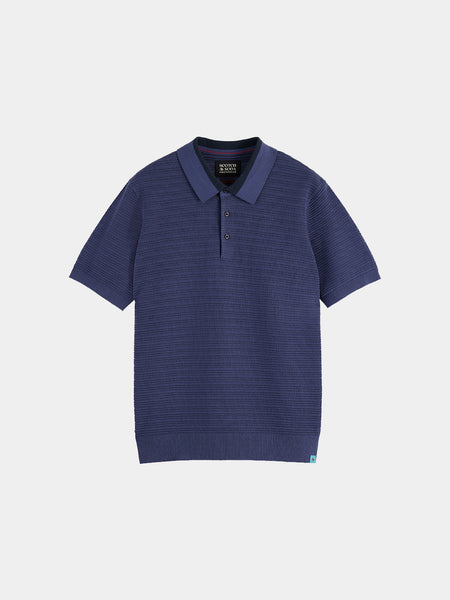 Ocean Blue Knitted Polo