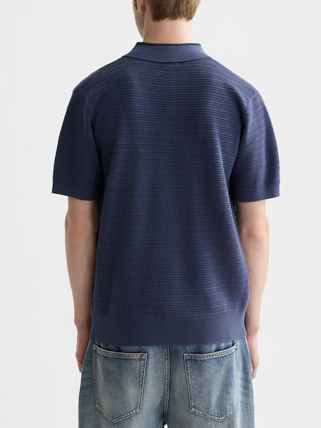 Ocean Blue Knitted Polo