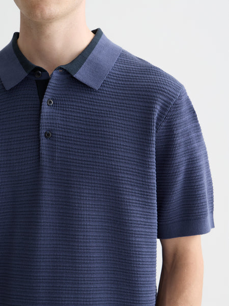 Ocean Blue Knitted Polo