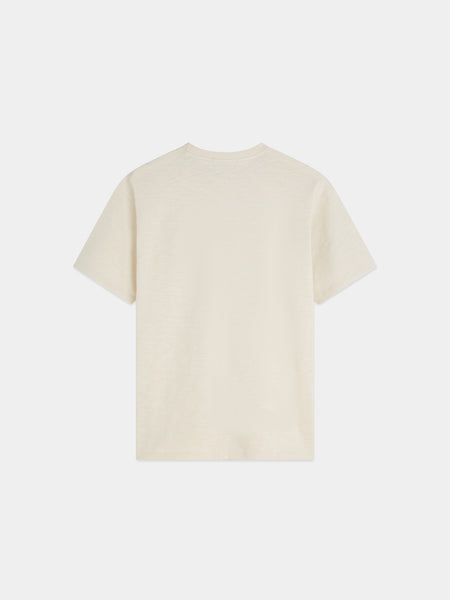 Slub Yarn Embroidered Logo T-Shirt_Eggnog