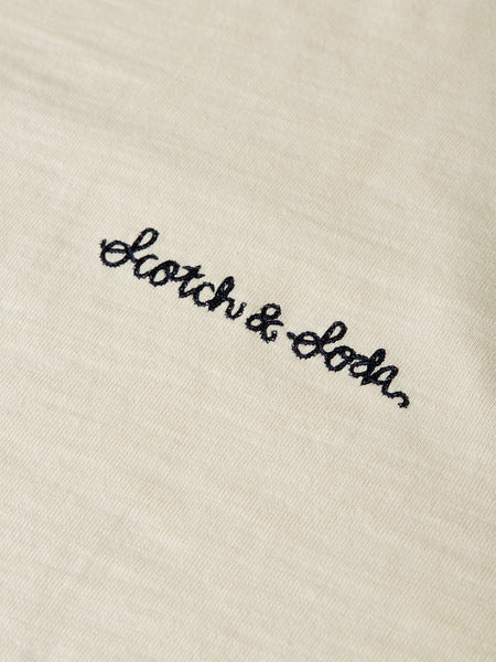 Slub Yarn Embroidered Logo T-Shirt_Eggnog