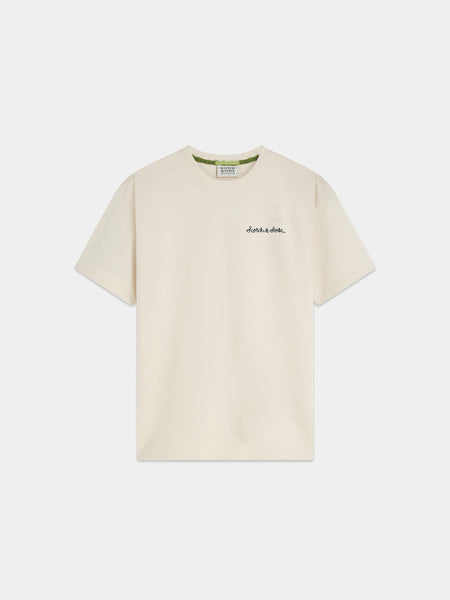 Slub Yarn Embroidered Logo T-Shirt_Eggnog