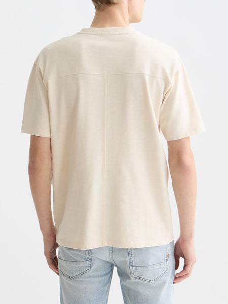 Slub Yarn Embroidered Logo T-Shirt_Eggnog