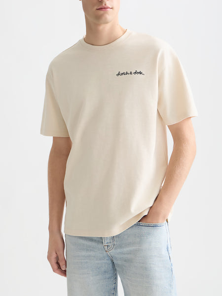 Slub Yarn Embroidered Logo T-Shirt_Eggnog