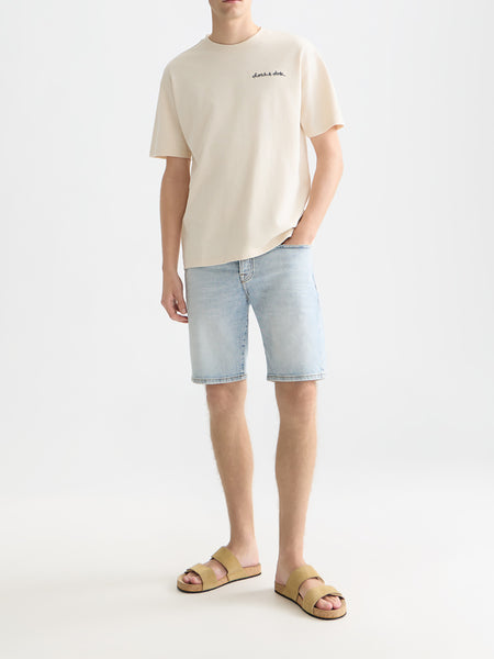 Slub Yarn Embroidered Logo T-Shirt_Eggnog