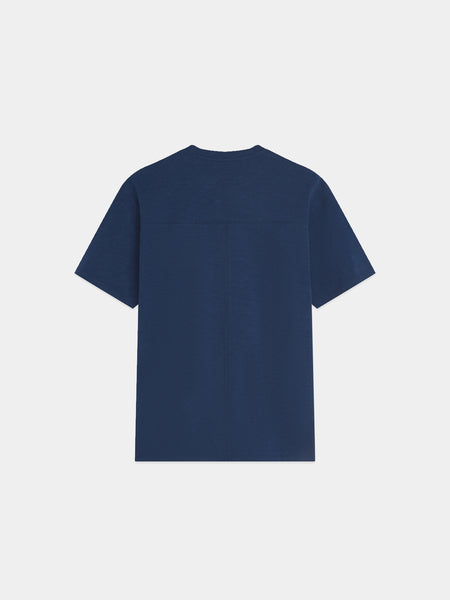 Slub Yarn Embroidered Logo T-Shirt_Pageant Blue
