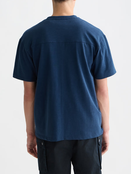 Slub Yarn Embroidered Logo T-Shirt_Pageant Blue