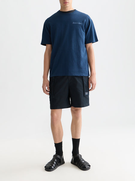 Slub Yarn Embroidered Logo T-Shirt_Pageant Blue