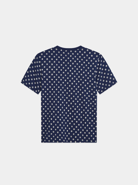Foulard Dress Blues Allover Printed T-Shirt in Navy