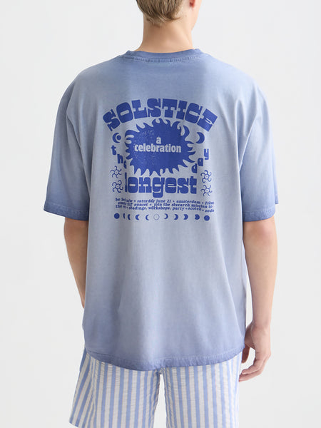 Cold Dyed Infinity Blue Artwork T-Shirt