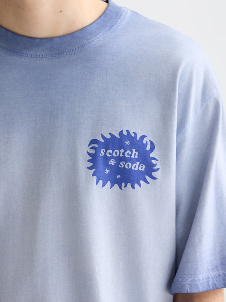 Cold Dyed Infinity Blue Artwork T-Shirt