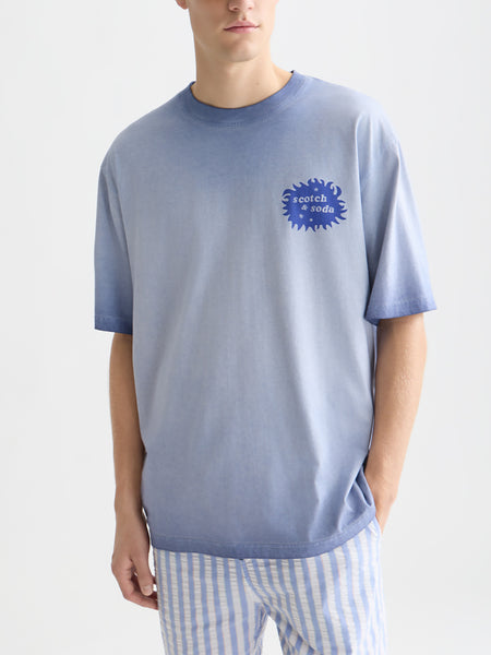 Cold Dyed Infinity Blue Artwork T-Shirt