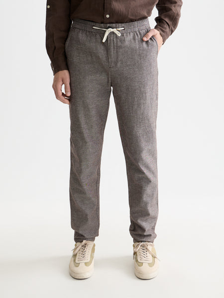 Warren Cotton/Linen Joggers - Fudge