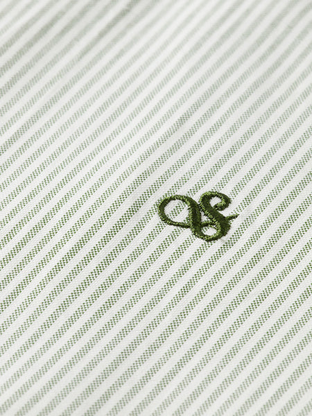 Green Striped Oxford Shirt