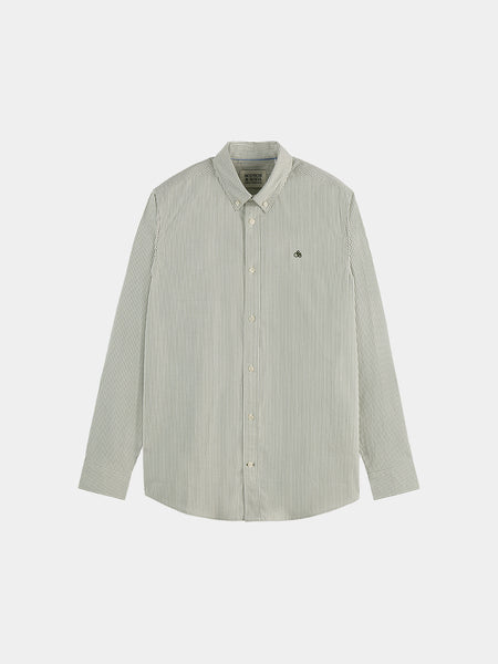 Green Striped Oxford Shirt