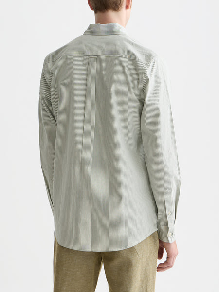Green Striped Oxford Shirt