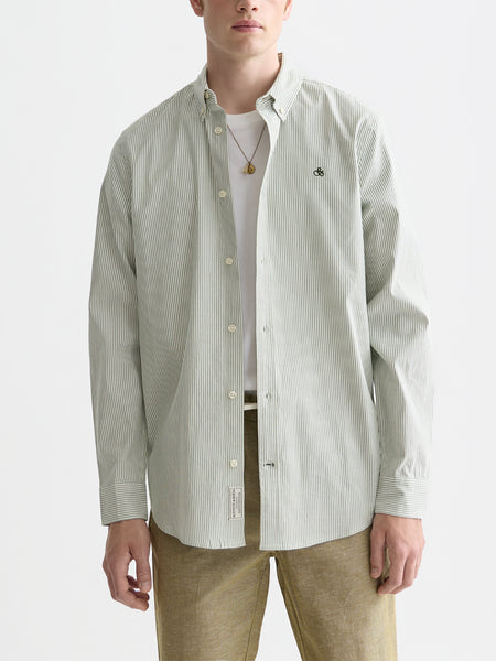 Green Striped Oxford Shirt