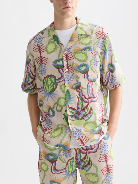 Desert Floral Allover Printed S/S Shirt - Canyon Clay