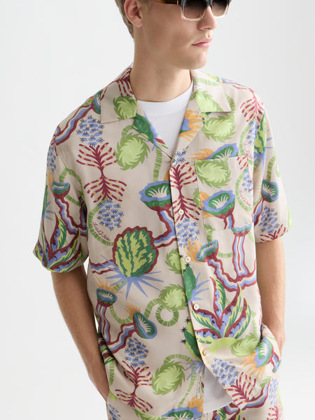 Desert Floral Allover Printed S/S Shirt - Canyon Clay