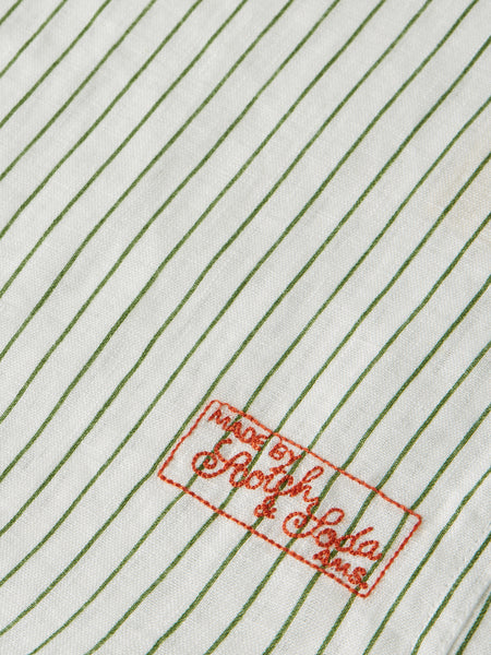 White Green Oasis Striped Linen Shirt