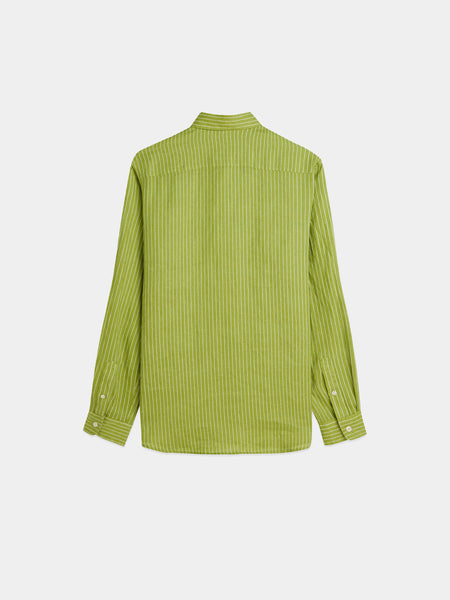 Garden Green Striped Linen Shirt