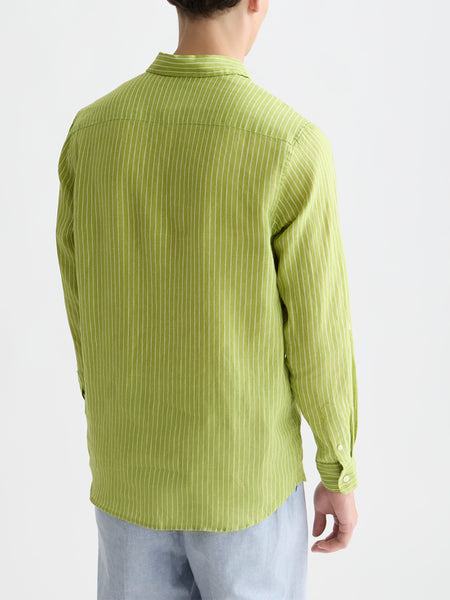 Garden Green Striped Linen Shirt