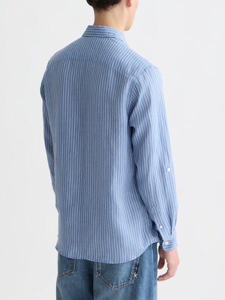 Infinity White Striped Linen Shirt