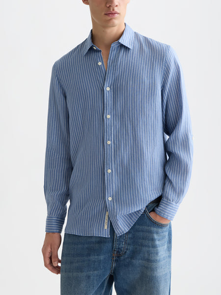Infinity White Striped Linen Shirt