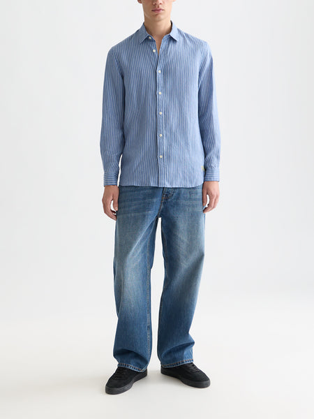 Infinity White Striped Linen Shirt