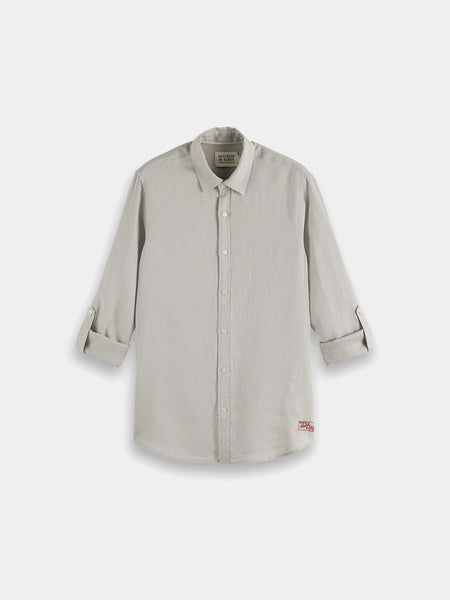Grey Drizzle 100% Linen Shirt