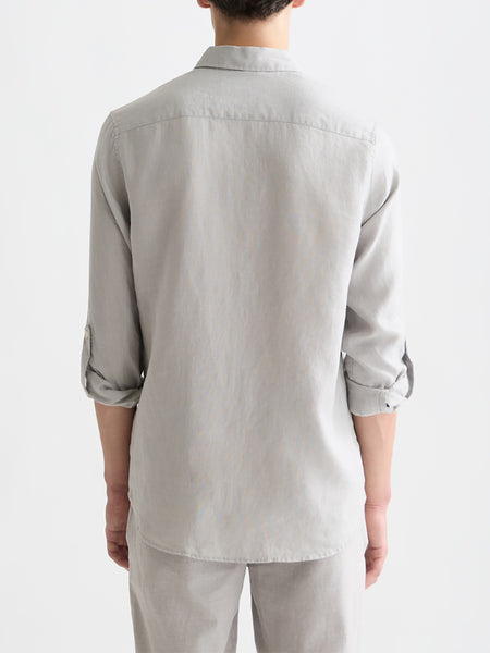 Grey Drizzle 100% Linen Shirt