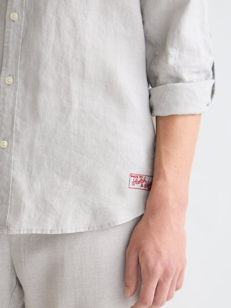 Grey Drizzle 100% Linen Shirt