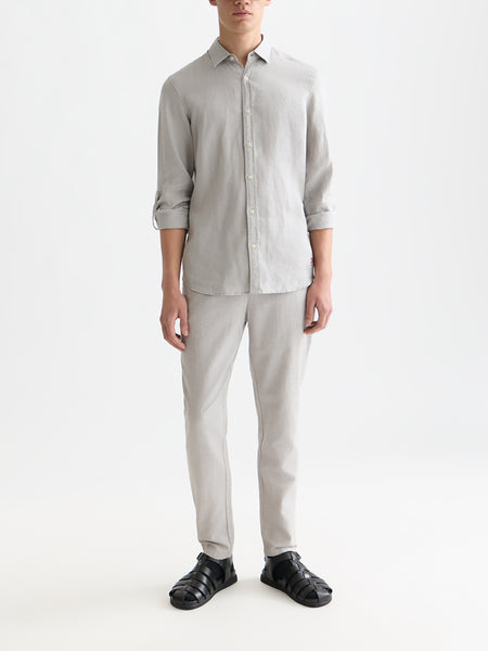 Grey Drizzle 100% Linen Shirt