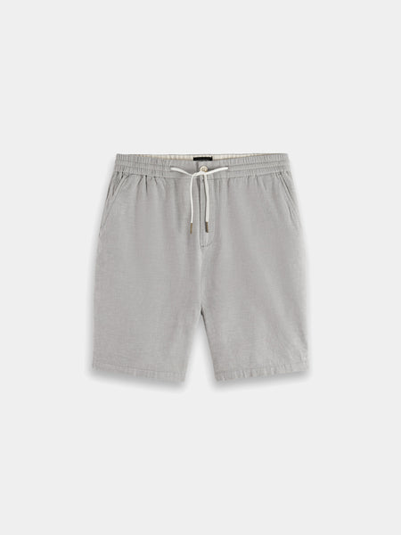 Fave Grey Drizzle Cotton Linen Drawstring Shorts