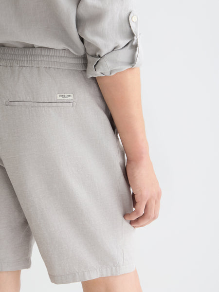 Fave Grey Drizzle Cotton Linen Drawstring Shorts