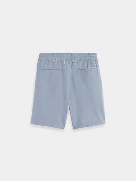 Fave Infinity Blue Cotton Linen Drawstring Shorts