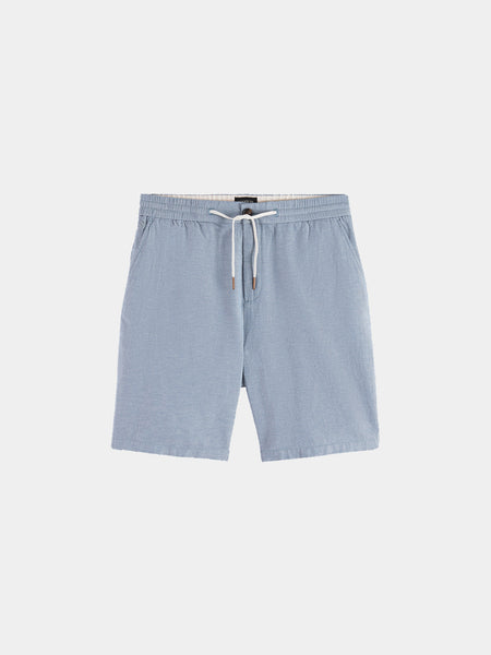 Fave Infinity Blue Cotton Linen Drawstring Shorts