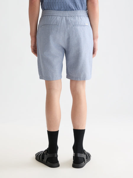 Fave Infinity Blue Cotton Linen Drawstring Shorts