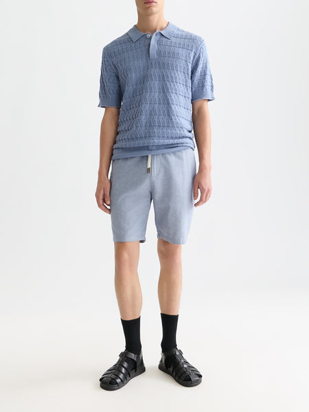 Fave Infinity Blue Cotton Linen Drawstring Shorts