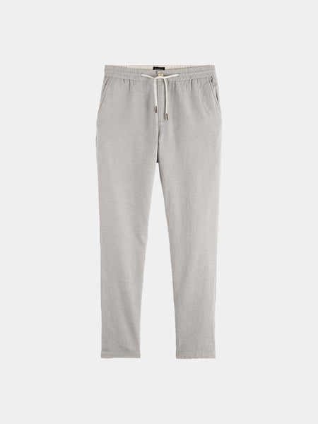Warren Cotton Linen Drawstring Pant - Grey Drizzle