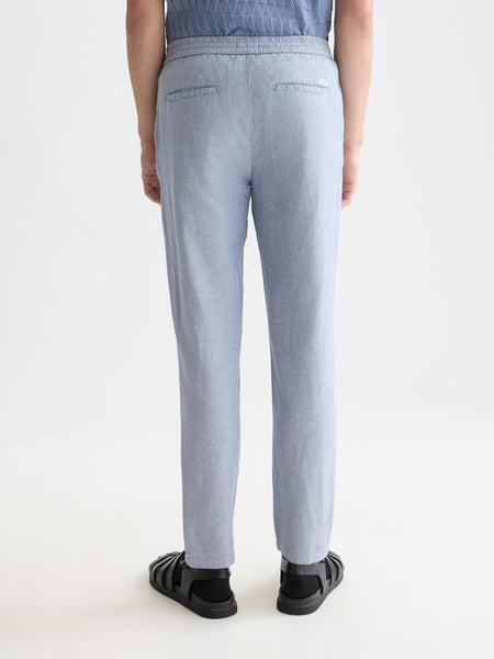 Warren Cotton Linen Drawstring Pant - Infinity Blue