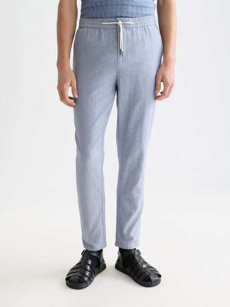 Warren Cotton Linen Drawstring Pant - Infinity Blue